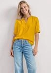 Kurzarmbluse STREET ONE, Damen, Gr. 34, gelb (saffron gelb), Stoff, 100% Viskose,