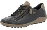 Schn&uuml;rschuh REMONTE, Damen, Gr. 44, schwarz (schwarz, beige), Leder, unifarben mit