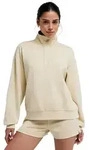 Sweatshirt ROXY "Rise & Vibe Sweet", Damen, Gr. S, pebble, Obermaterial: 48% Viskose,