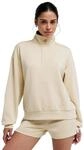 Sweatshirt ROXY "Rise & Vibe Sweet", Damen, Gr. S, pebble, Obermaterial: 48% Viskose,