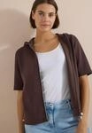 Cardigan CECIL, Damen, Gr. L (42), braun cacao, Web, 49% Polyester, 45% Baumwolle, 6%