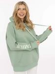 Hoodie ZWILLINGSHERZ "SMILE & LAUGH", Damen, Gr. S/M, gr&uuml;n (iceberg gr&uuml;n),