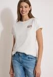 Kurzarmshirt CECIL, Damen, Gr. L (42), vanillewei&szlig;, Jersey, Obermaterial: 100%
