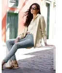 Blusenblazer HEINE "Blusenblazer", Damen, Gr. 38, gold (sand), 100% Polyester, Blazer