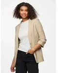 Blusenblazer PIECES "PCBOSELLA 3/4 BLAZER NOOS", Damen, Gr. XXL, wei&szlig; (wei&szlig;