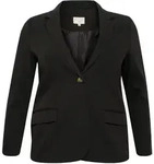 Blusenblazer KAFFE CURVE "Damen Blazer KCsakira", Damen, Gr. 46, schwarz (schwarz