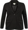 Blusenblazer KAFFE CURVE "Damen Blazer KCsakira", Damen, Gr. 46, schwarz (schwarz