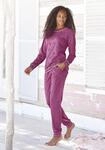 Pyjama, Damen, Gr. 44/46, rot (bordeaux, gemustert), Single Jersey,...