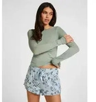 Pyjama HUNKEM&Ouml;LLER "Jersey Shorts", Damen, Gr. S, gr&uuml;n (blau), 100% Viskose,