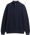 Sweatshirt SUPERDRY "Strickpullover Cotton Texture Henley", Herren, Gr. M, blau