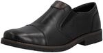 Slipper RIEKER, Herren, Gr. 40, schwarz, Glattleder, festlich, Schuhe Slipper,