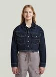 Outdoorjacke G-STAR "Girls Cropped Denim Jacke", M&auml;dchen, Gr. 6, blau (schwarz),