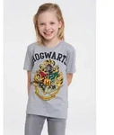 T-Shirt LOGOSHIRT "Hogwarts", M&auml;dchen, Gr. 140, grau (grau, meliert), 100%