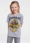 T-Shirt LOGOSHIRT "Hogwarts", M&auml;dchen, Gr. 140, grau (grau, meliert), 100%