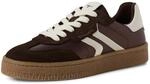 Plateausneaker TAMARIS, Damen, Gr. 37, braun, Glattleder, Veloursleder,