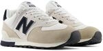 Sneaker NEW BALANCE "574", Damen, Gr. 45, sea salt, linen, Leder, Textil, Schuhe