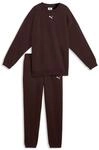 Trainingsanzug PUMA "LOUNGEWEAR OVERSIZED SWEAT SUIT FL G", M&auml;dchen, Gr. 128, braun