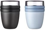 Mepal Lunchbox "Lunchpots Nordic Black & Nordic Sage Ellipse &oslash; 10.7 cm 2er Set