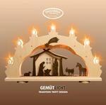 Weigla LED Schwibbogen "Christi Geburt, Lichterbogen Landhausstil, Holz, Made in