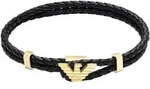 Lederarmband EMPORIO ARMANI "Schmuck Geschenk Edelstahl, Leder", gelbgoldfarben,