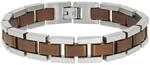 Armband ZEEME "Edelstahl zweifarbig matt glanz 21cm lang", rot, Armb&auml;nder, Damen,