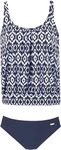 Oversize-Tankini LASCANA, Damen, Gr. 46, N-Gr, blau (marine, wei&szlig;), Polyamid,