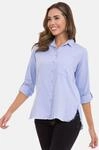 Hemdbluse CIPO & BAXX "WH124", Damen, Gr. L, blau, 100% Baumwolle, unifarben, regular