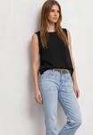 Blusentop STREET ONE, Damen, Gr. 34, schwarz, Stoff, 88% Viskose, 12% Polyamid,