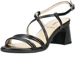 Riemchensandale NERO GIARDINI "Nero Giardini Sandalen Leder", Damen, Gr. 38, schwarz,