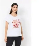 T-Shirt SOYACONCEPT "SC-RINA FP 18", Damen, Gr. S, wei&szlig; (salmon), Single Jersey,