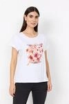 T-Shirt SOYACONCEPT "SC-RINA FP 18", Damen, Gr. S, wei&szlig; (salmon), Single Jersey,
