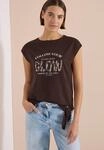 T-Shirt CECIL, Damen, Gr. L (42), braun cacao, Web, 47% Baumwolle, 47% Modal, 6%