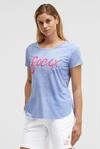 Rundhalsshirt SOCCX, Damen, Gr. XS, soft ocean, Single Jersey, Material: