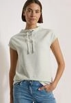 Kurzarmshirt CECIL, Damen, Gr. L (42), wei&szlig; (raw matcha lime), Jersey, Obermaterial: