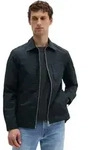 Kurzjacke MARC O'POLO "aus Bio-Baumwolle und Leinen", Herren, Gr. S, schwarz (schwarz