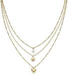 Kette mit Anh&auml;nger S.OLIVER "Summer Charms, Herz und Sonne", gold (gelbgoldfarben,