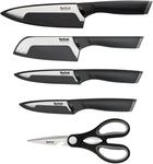 Tefal Messer-Set "Comfort" Klingenh&uuml;lle, Edelstahl Klingen, ergonomischer Griff,