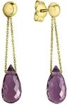 Paar Ohrh&auml;nger CELESTA "375 Gelbgold Amethyst", gelb (gelb, lila), Ohrringe, Damen,