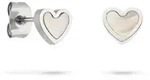 Paar Ohrstecker S.OLIVER "Pearl Heart, Herz", silber (edelstahlfarben, wei&szlig;),