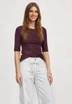 T-Shirt STREET ONE, Damen, Gr. 34, rustic rouge, Web, Obermaterial: 50% Baumwolle,
