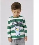 T-Shirt NAME IT "NMMJUSTIN BLUEY LS NREG TOP NOOS SKY", Jungen, Gr. 92, verdant