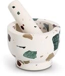 Zeller Present M&ouml;rser "& St&ouml;&szlig;el-Set, "Terrazzo"" Natur-Granit, 1,7 kg, 240 ml