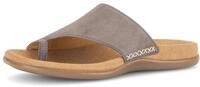 Zehentrenner GABOR, Damen, Gr. 37, braun (taupe), Nubukleder, Schuhe Zehentrenner,