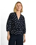 Schlupfbluse TOM TAILOR, Damen, Gr. 36, blau (navy big dot design), Web,