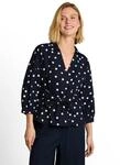 Schlupfbluse TOM TAILOR, Damen, Gr. 36, blau (navy big dot design), Web,