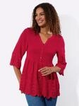 Spitzenbluse INSPIRATIONEN, Damen, Gr. 36, rot, 100% Viskose, unifarben, Rundhals,