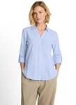Klassische Bluse TOM TAILOR, Damen, Gr. 36, blau (kentucky blau dobby stripe), Web,