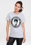 T-Shirt LOGOSHIRT "Gendarm von St.-Tropez", Damen, Gr. XS, grau (grau, meliert), 95%