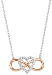 Kette mit Anh&auml;nger AMOR "Infinity Unendlichkeitsschleife mit Herz", rosa