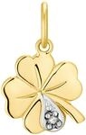 Kettenanh&auml;nger AMOR "Kleeblatt", gold (gelbgoldfarben, kristallwei&szlig;,